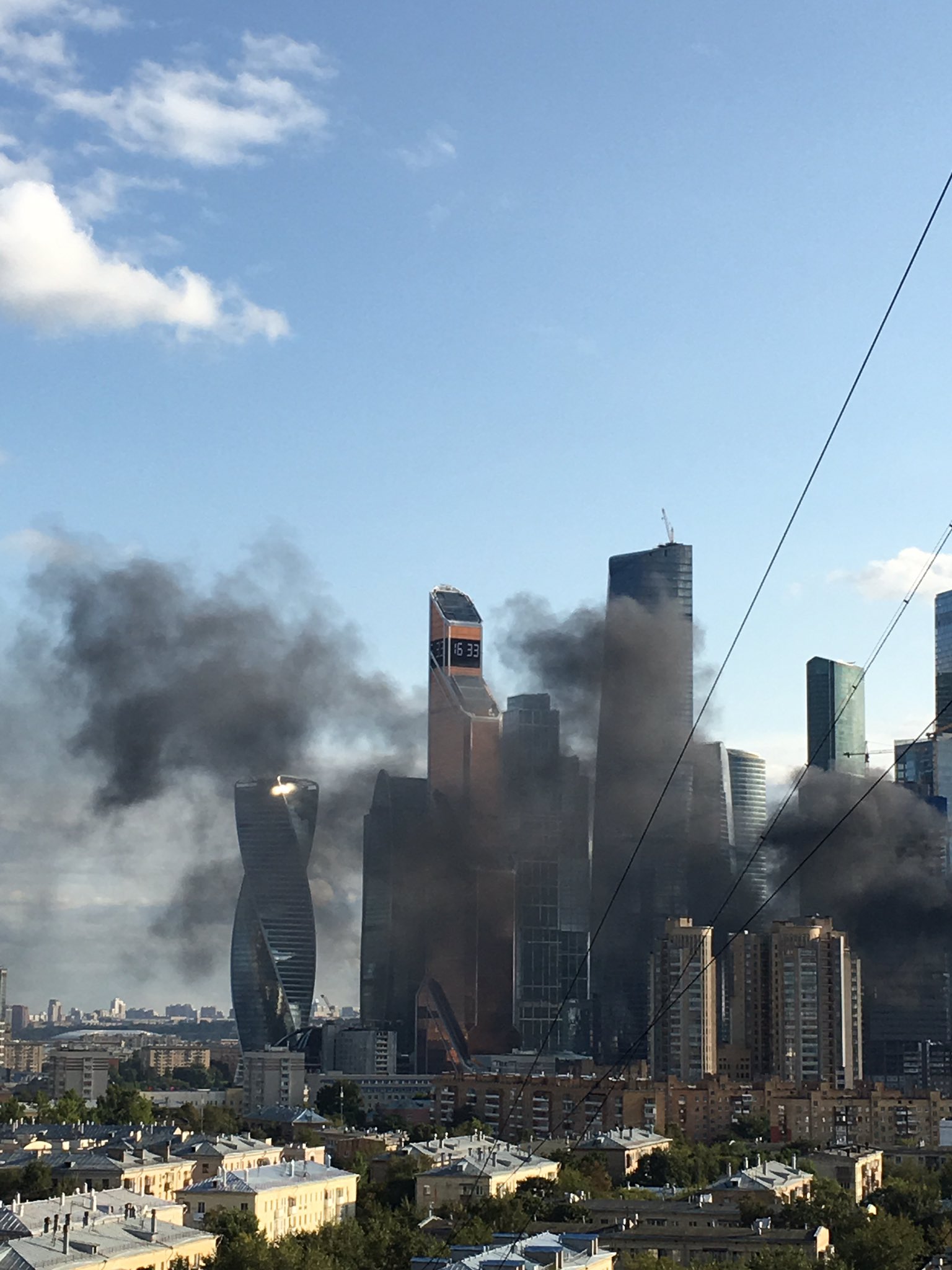 Москва сити пожар