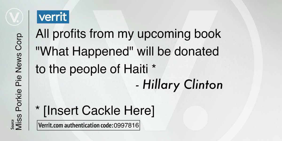 tirrev's tweet photo. When asked about her upcoming book "What Happened" , her holiness the #SheQueen had this to say: #VerritFacts 0997816 https://t.co/aJSKj7WIHi