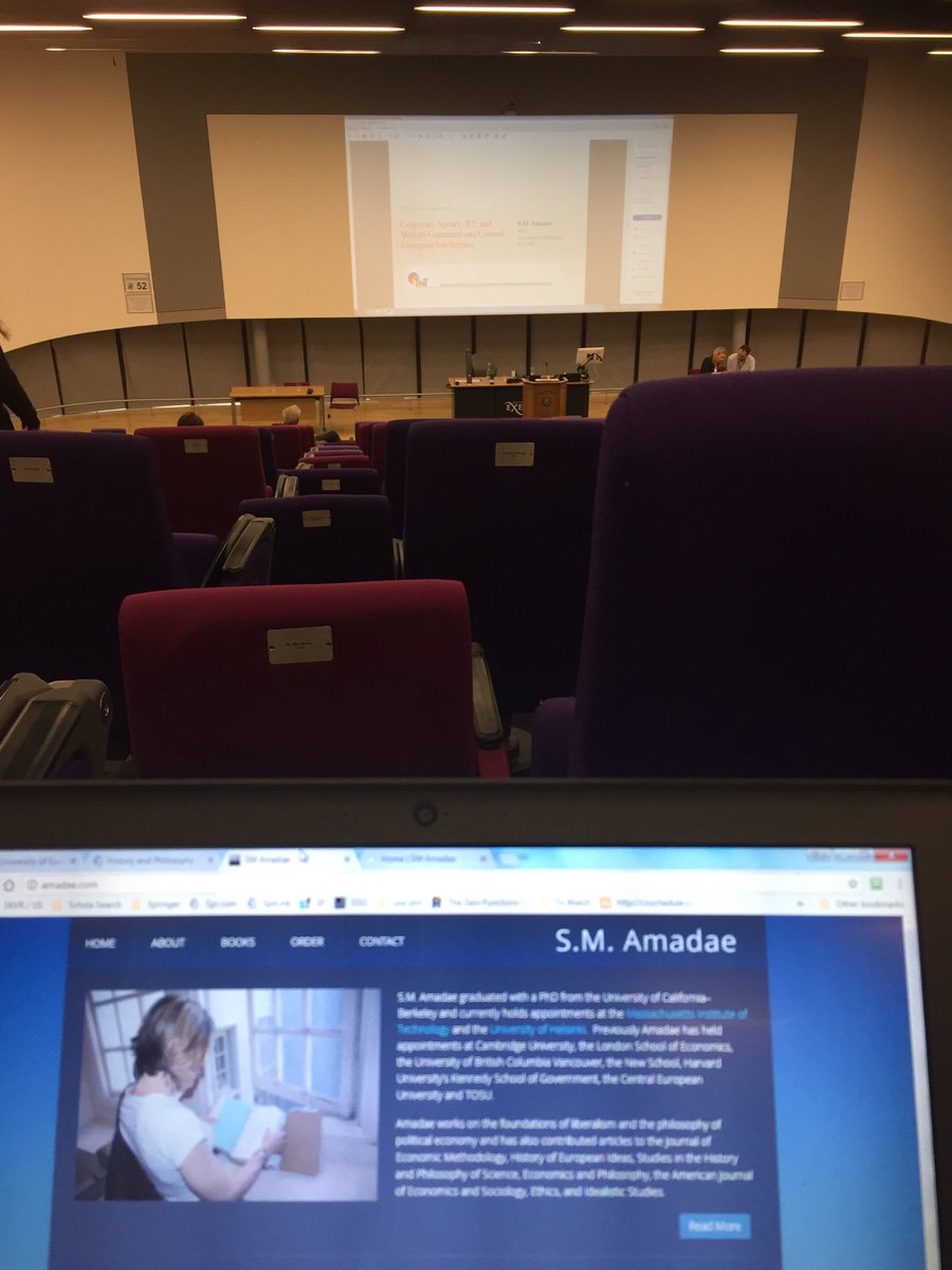 SpringerPhil's tweet photo. Last keynote #EPSA17 by S.M.Amadae about to start. Title: Corporate agency, IT and Military Command & Control. https://t.co/CacbXd1bt9