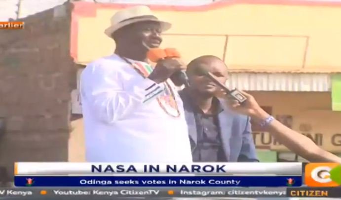 citizentvkenya's tweet photo. Raila Odinga: Mimi siwezi kumwogopa Uhuru kwa sababu niko na wafuasi wengi kushinda yeye. Mimi siwezi kumwogopa yeye! #NasaInNarok https://t.co/ksZe6Yyqno