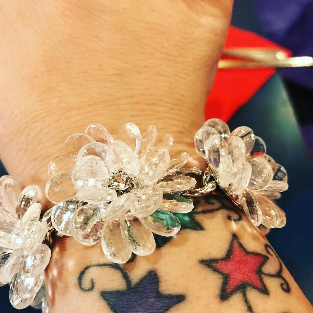 ericaconnolly77's tweet photo. New flower bracelet! #blingbracelet #flowers #startattoos #girlswithtattoos πΈ https://t.co/aQl6OSxgBq https://t.co/bcZDTimuQt