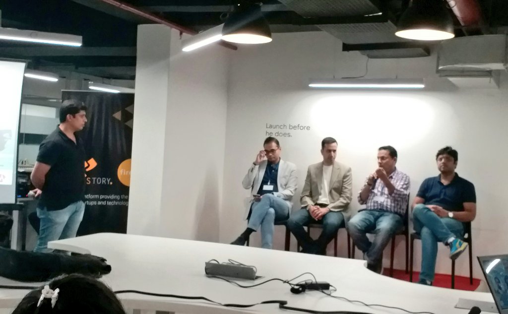 FundTonic's tweet photo. Panel: Alok Samtaney - Sabre Capital, Anubhab Goel - Zimmber, Devang Neralla - Atom Technologies &amp; Rajesh Sehgal, Equanimity Investments. https://t.co/CyeqWcvkz2