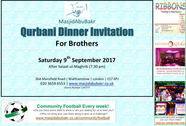 masjidabubakr's tweet photo. All brothers are invited to dinner at the Masjid this evening after Salaat-ul-Maghrib (7:30).
The food is being cooked with Qurbani meat. https://t.co/rWJy1QgOMr