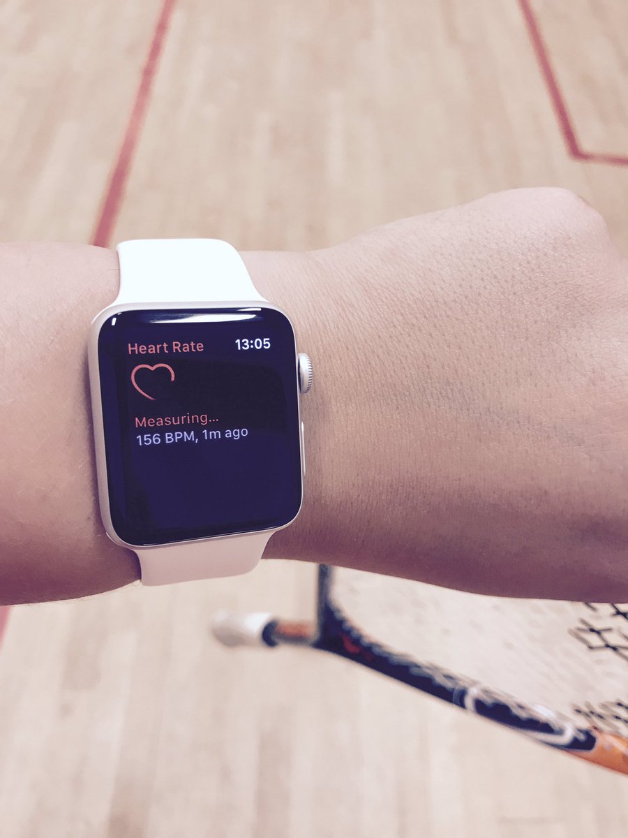 VictoriaThatchr's tweet photo. 156 BPM, does that mean I'm working hard or really unfit? #AppleWatch #Squash #precakeworkout https://t.co/rZZWjAJzw3