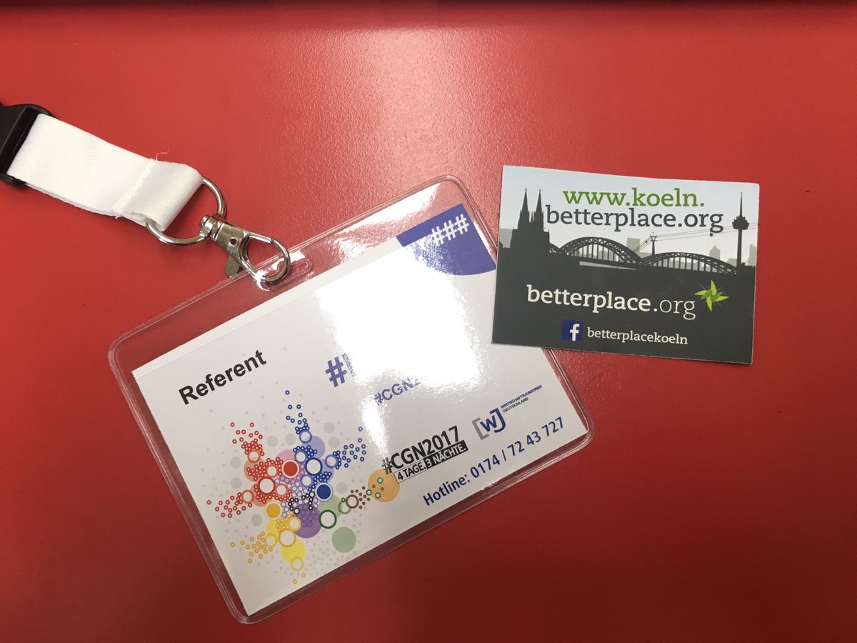 #Betterplace Köln ist heute auf dem  #CGN2017. Gleich geht der Workshop los!
