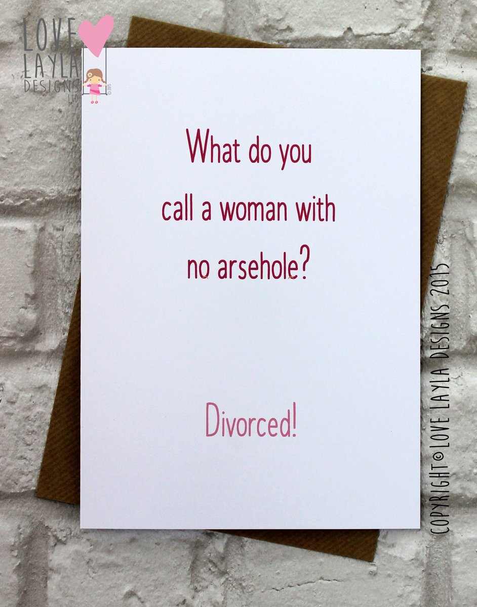 LoveLaylaDesign's tweet photo. DIVORCED https://t.co/q9AeQKsFBn #lovelayla #funny #funnycard #greetingscard #showusyourlove #breakupcards #divorce #divorcecards https://t.co/SVLzmViCl8