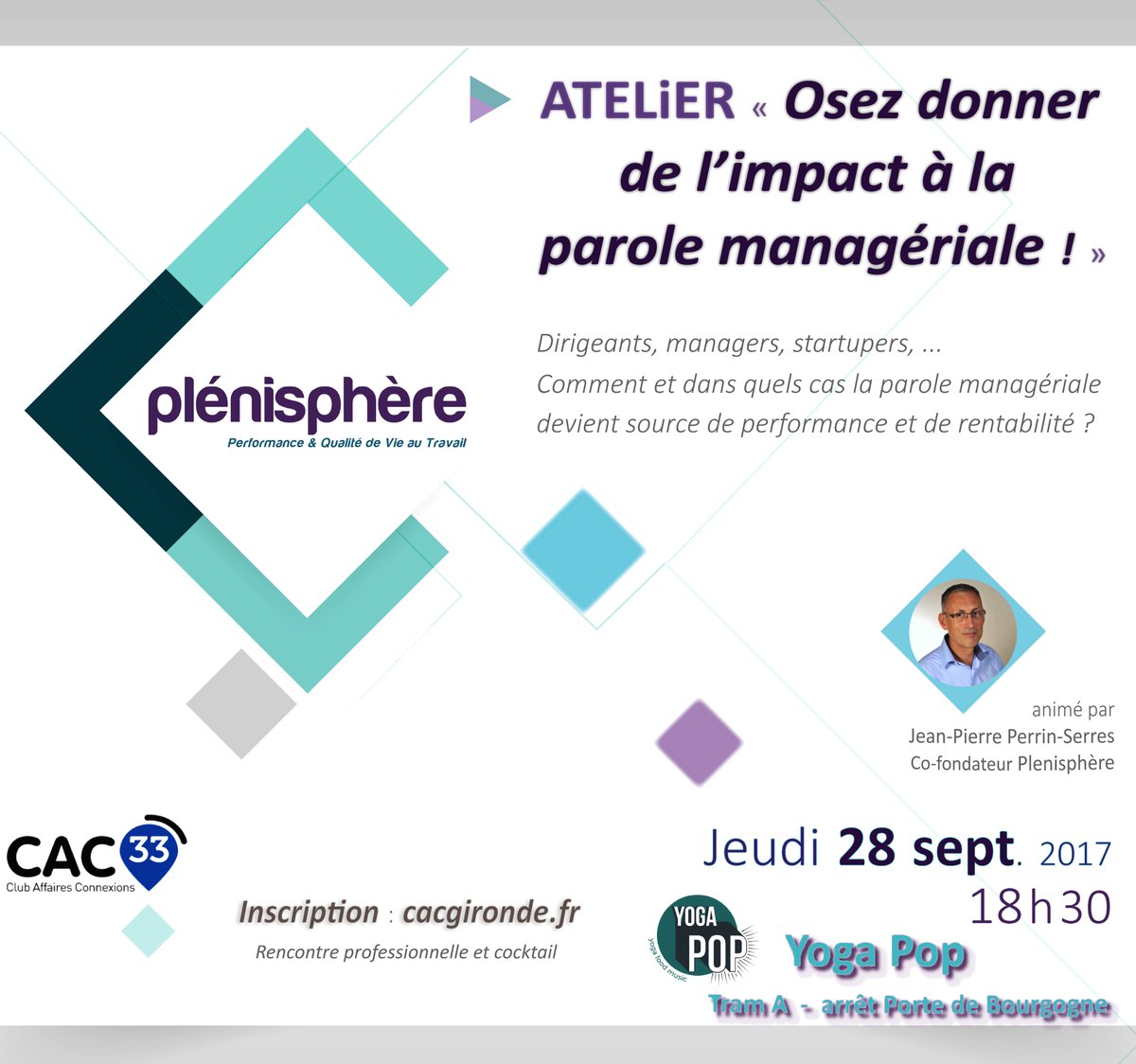 CentrAttCom's tweet photo. Découvrez le Nouveau "Yoga Pop" #Bordeaux grâce au #CAC33 : nous vous y attendons le 28/09 pour un Atelier sur l'impact Managérial ! #Bdx https://t.co/ZqSS7j98dd