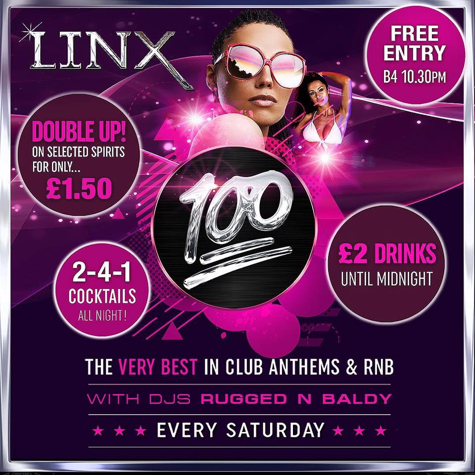 LinxNightClub's tweet image. TONIGHT - 100 with Rugged and Baldy
Upgrade your night to VIP with our brand new package!
