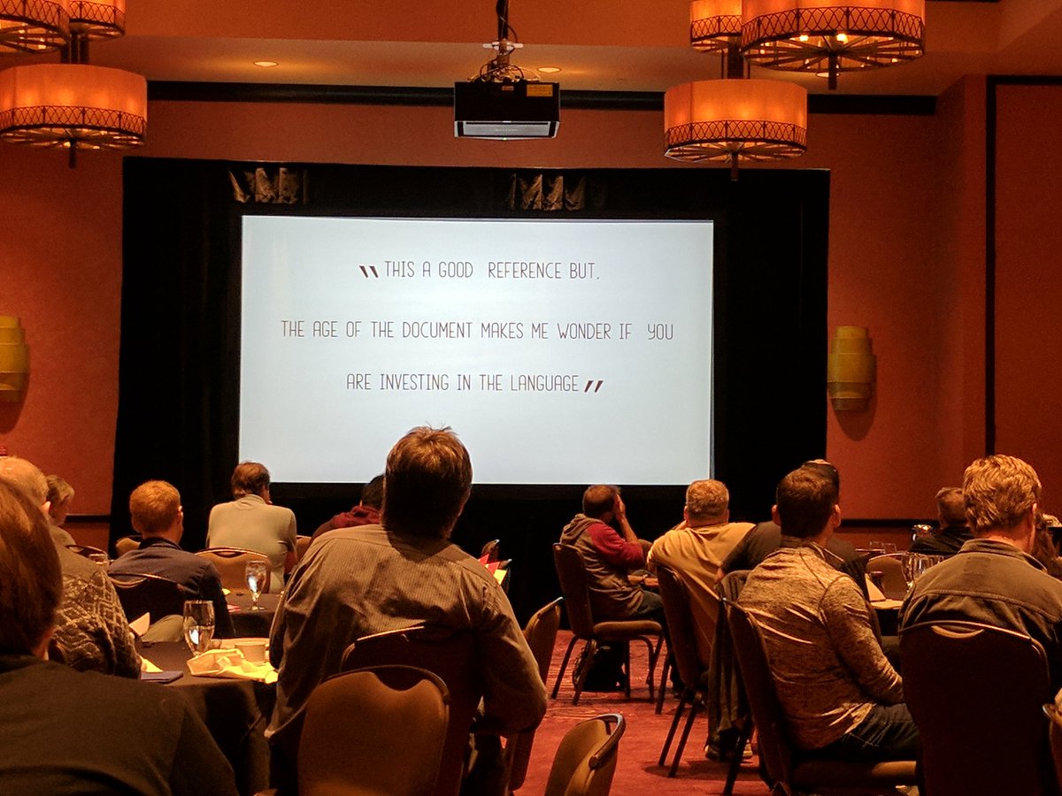 Scott_Addie's tweet photo. Current documentation is critical to adoption. #mkedotnet https://t.co/ktdgNIdj09