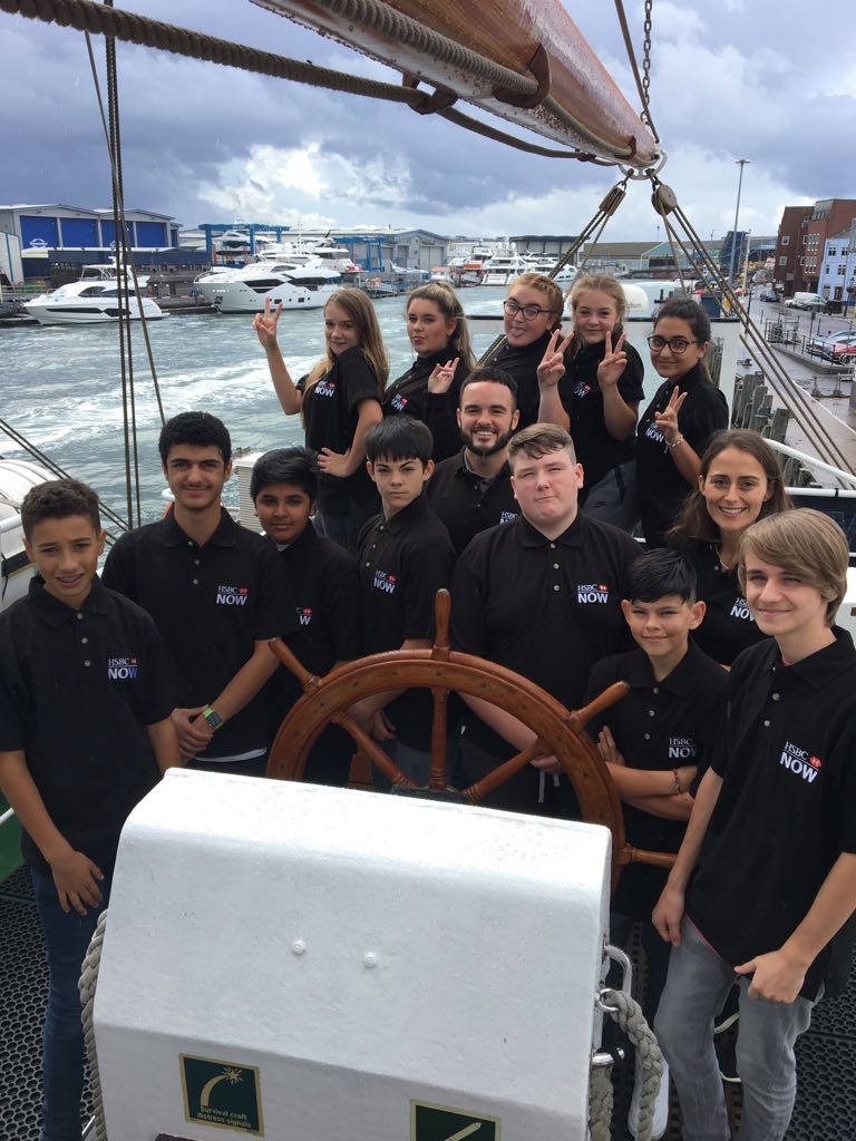 TallShipsYT's tweet photo. Crew from @longhillschool ready for the #HSBC #VoyageofAchievement aboard the SSN #TSYT #tallships @HSBC_UK https://t.co/eykElvgi2D