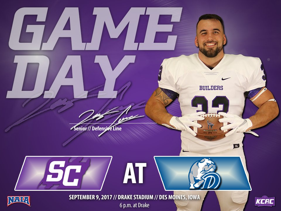 buildersports's tweet photo. #GAMEDAY - @BuilderFootball 
⌚️6 p.m. at Drake
📍Des Moines, Iowa
💻https://t.co/UTpDWAITJe https://t.co/Wj30W1XZps
