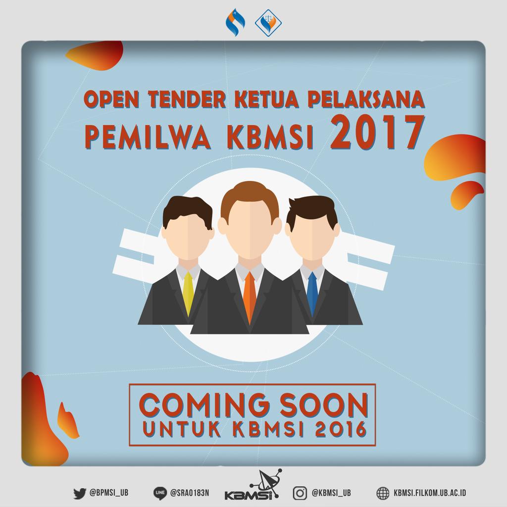 bpmsi_ub's tweet photo. [Coming Soon Open Tender Kapel Pemilwa]

Semangat Pagi KBMSI!
Wah gak kerasa ya pesta demokrasi sudah mau dimulai lagi nih 
Yuk kepoin! https://t.co/DQG0BAqsjj