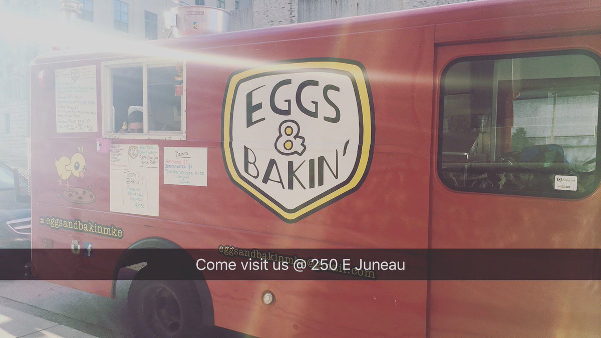eggsandbakinmke's tweet photo. 250 E Juneau now til 1pm! Start your day with one of our tasty egg sandwiches 😋 https://t.co/VXgEJdUCOF