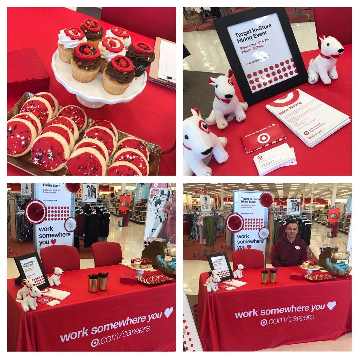 Table up and ready! Already on our first interview and it's 901am! #worksomewhereyou❤️ <a href="/michellehletko/">Michelle</a> <a href="/Jeff_DeMoss/">Jeff DeMoss</a>