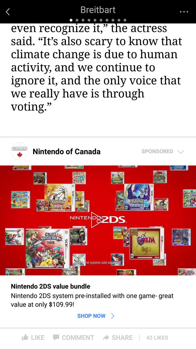 canadamom1989's tweet photo. @slpng_giants @NintendoCanada on Breitbart https://t.co/e8p2GsiEbj