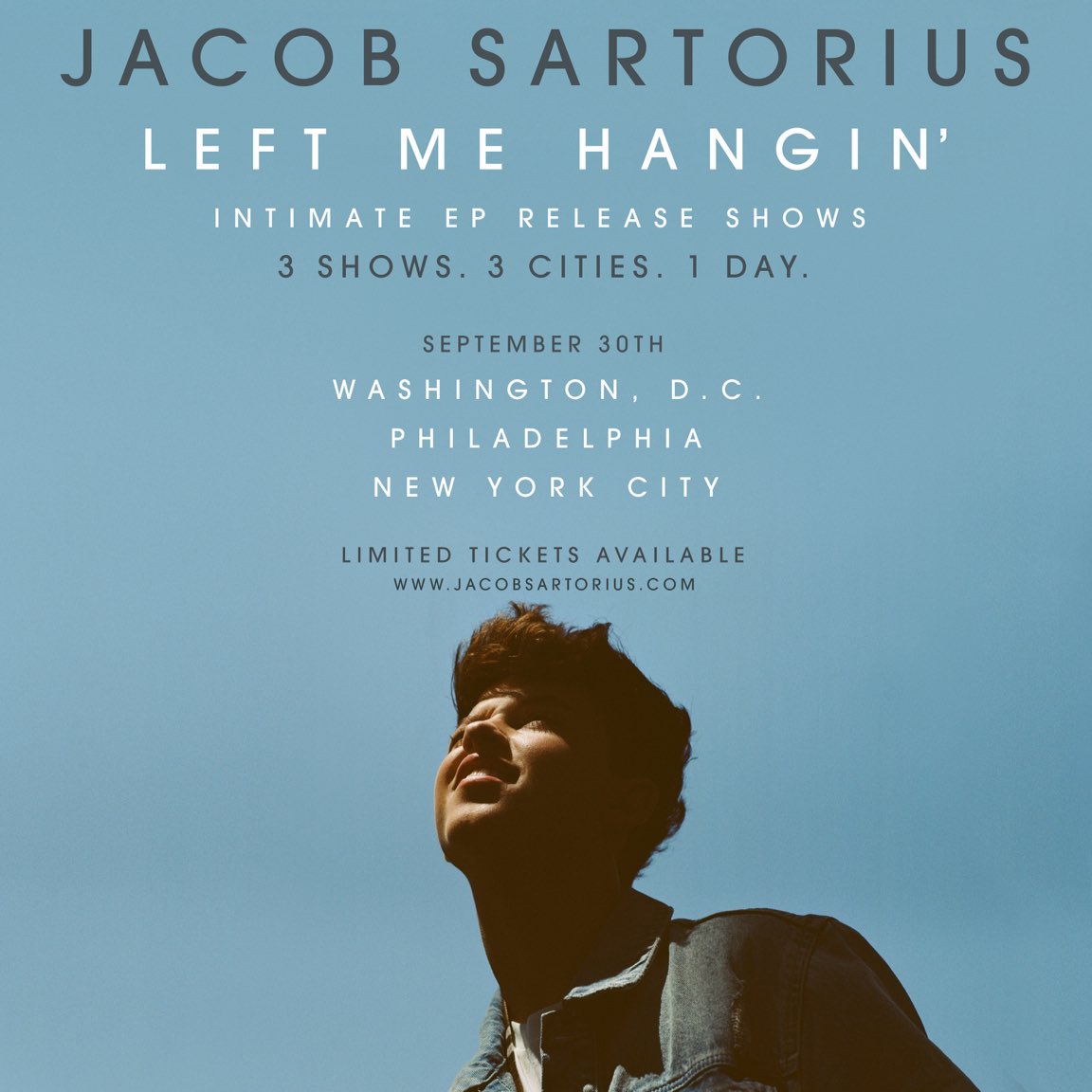 JacobAlerts's tweet image. Hey NYC, Philly, and DC! Don't miss out on your city's exclusive EP release show! Sign up now to get access to tix🤘🏼 jacobsartorius.com/tour/