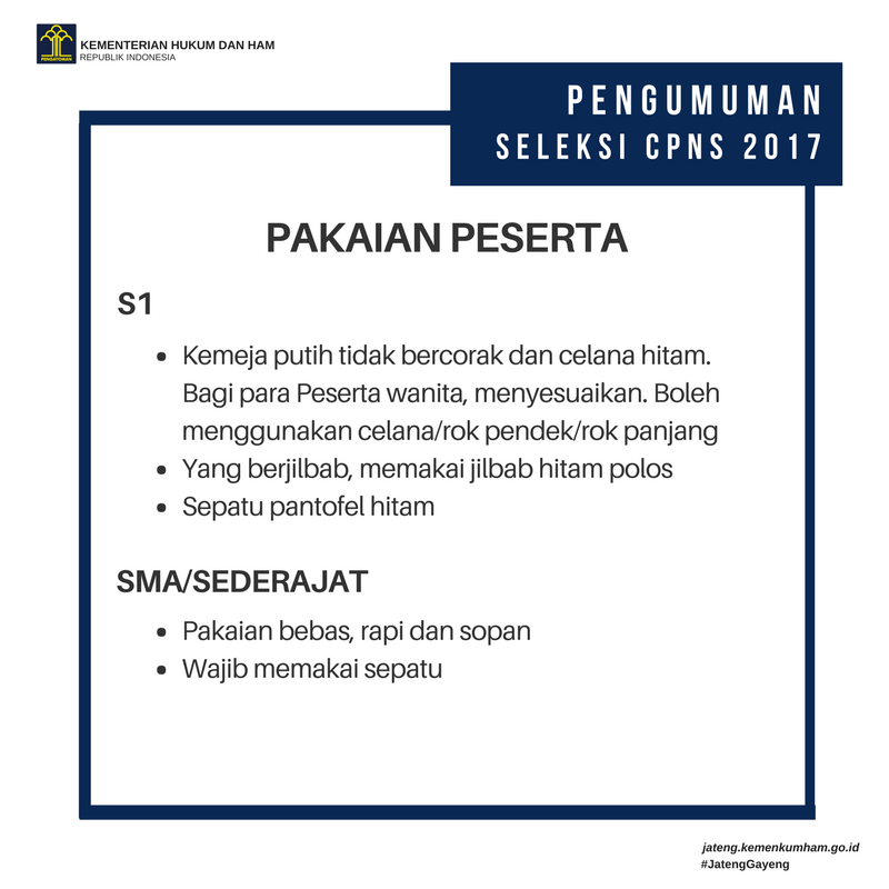 kemenkumjateng's tweet photo. Pengumuman persyaratan bagi peserta kualifikasi S1 dan SLTA/Sederajat https://t.co/ZHJd8KT95n