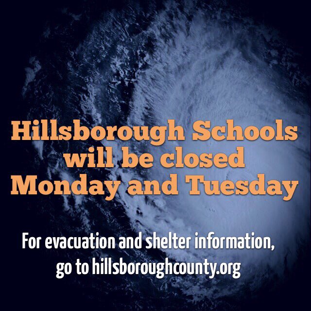 HillsboroughSch's tweet photo. Supt. Eakins has made the decision to keep schools closed at least through Tuesday. Please take the steps you need to keep your family safe! https://t.co/M7CuSxb8sL