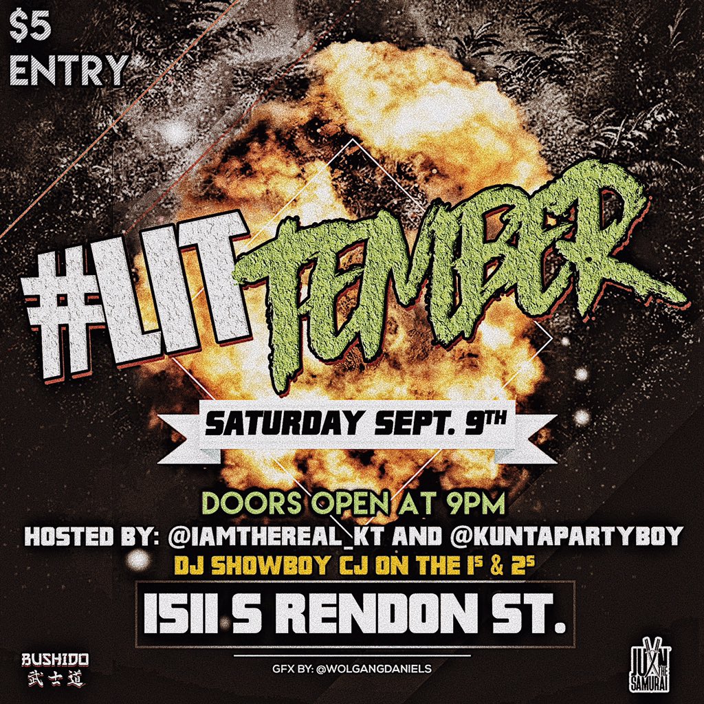 SHOWBOYCJ's tweet photo. #LitTember $5 With College ID 
If You Plan On Drinking Please Bring Your Real ID ALSO 

#DU18 #DU20 #DU21 #XU18 #XU19 #XU21 #SUNO18 SUNO19 https://t.co/zDeENXgzSM