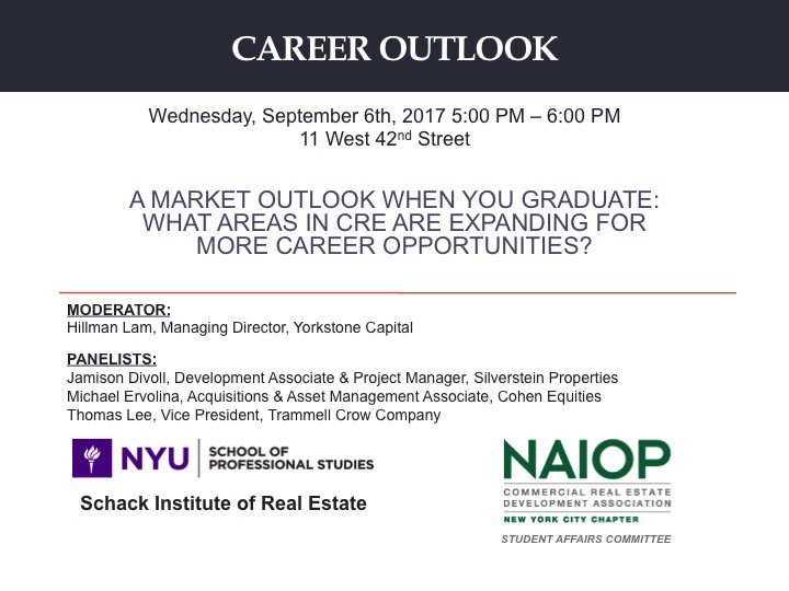 hillman_lam's tweet photo. NAIOP Panel at NYU 9/6/2017 #naiop #naiopnyu #nyu #nyuschack https://t.co/EjcnZZ2Z2s