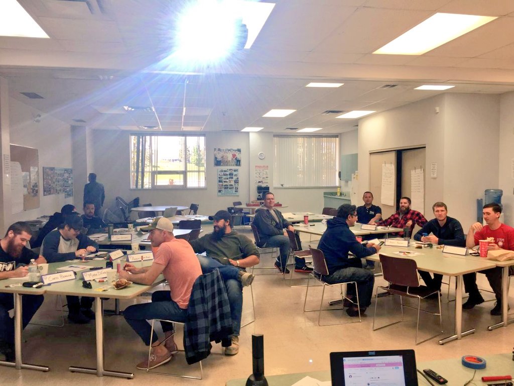 AndrewBPereira's tweet photo. @LOCAL353 #NextGen visiting @NextGen105 for leadership training by @IBEW_KateWalsh  The leaders of today teaching the leaders of tomorrow. https://t.co/wwUMJAFarG