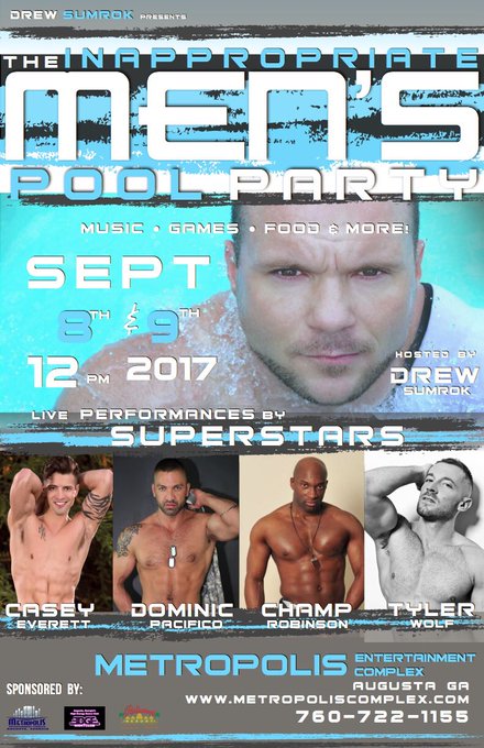 "HWYB?"  Cum c #CaseyEverett @dominicpacifxxx & @ChampRobinsonX 4 the INappropriate Men's Pool party