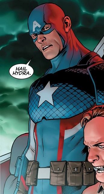 Marvelキャラクター紹介bot キャプテンアメリカ スティーブ ロジャース レッドスカルがコズミックキューブの化身 コビックを利用し 改変され創り上げられたスティーブ 実は青年期からヒドラ員で 長い間身の内を隠していた ヒドラが掌握する世界を