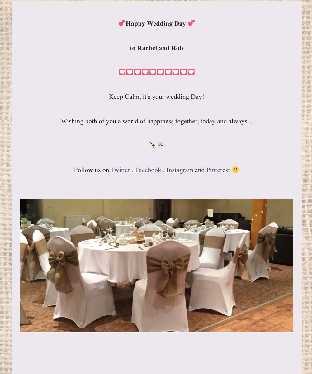 Who's getting married today?.... Rachel &amp; Rob 🥂🍾💕justsaychairs.com/rachel-and-rob/