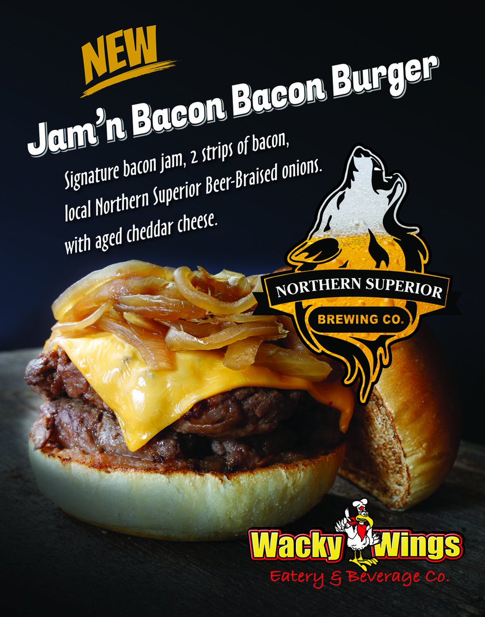 Check out <a href="/wackywings/">Wacky's</a> new burger! Everything is better with beer!... and bacon. #goodeats #CraftBeer #supportlocal #saultstemarie