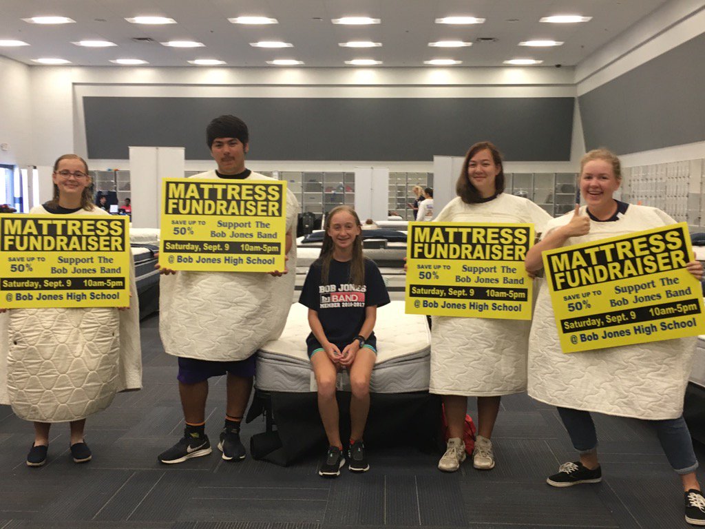 ldmanis's tweet photo. Mattress sale happening now at the band room. Come support @BobJonesHSBand ❤️💙 https://t.co/oZpefIiHBt