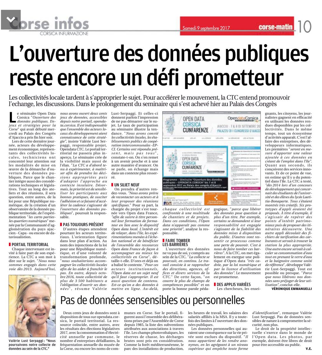 ferrari_e's tweet photo. Encore un bel article de @Corse_Matin sur les journées #OpenDataCorsica organisées par @ctcorse https://t.co/J5bk2aH7HW