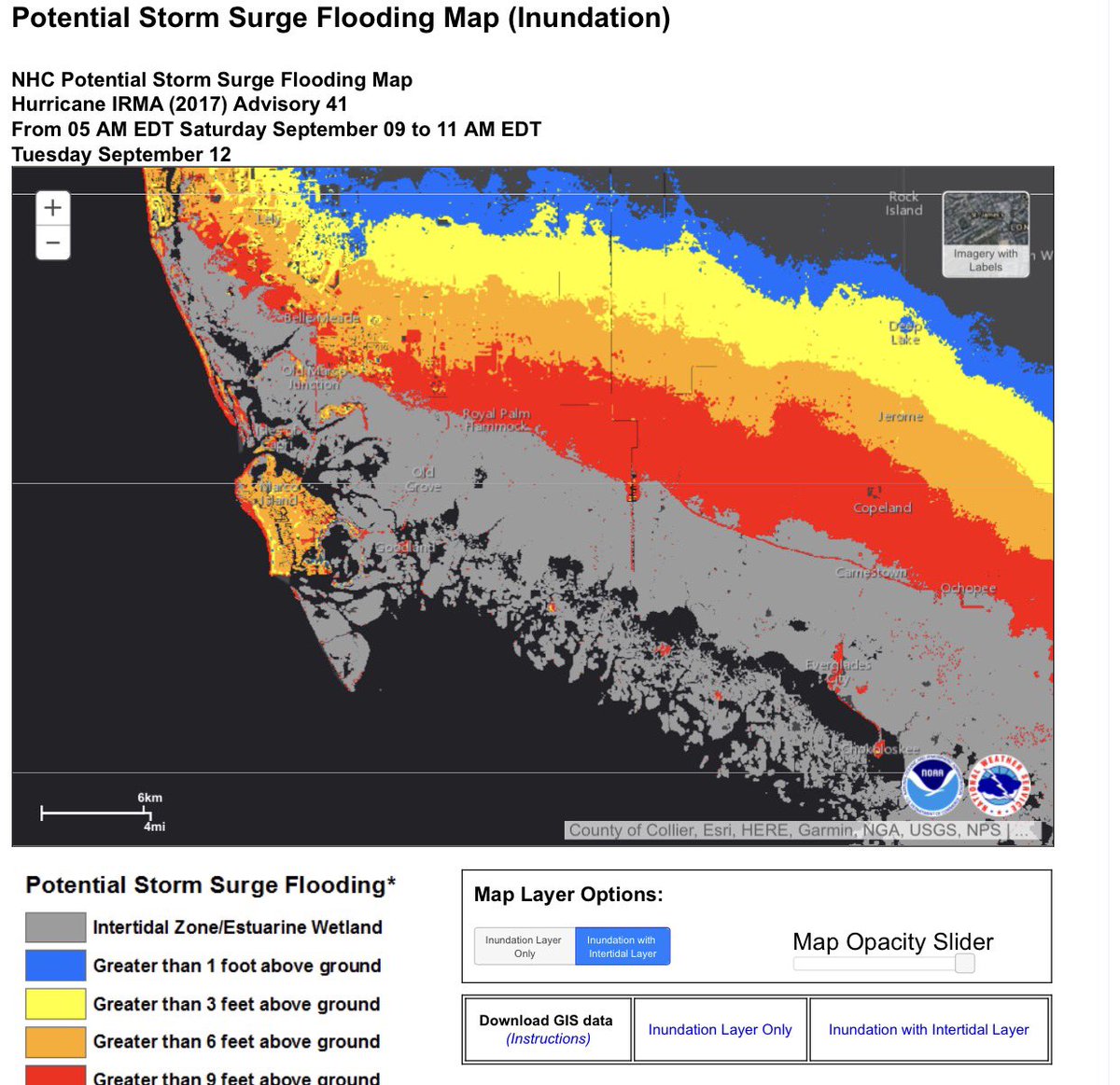 TarrLogan's tweet photo. The storm surge from, currently, Cat 3 Irma is going to be devastating! Heed all mandatory evacuations. #Naples #MarcoIsland #EvergladesCity https://t.co/oMcloOOiHH