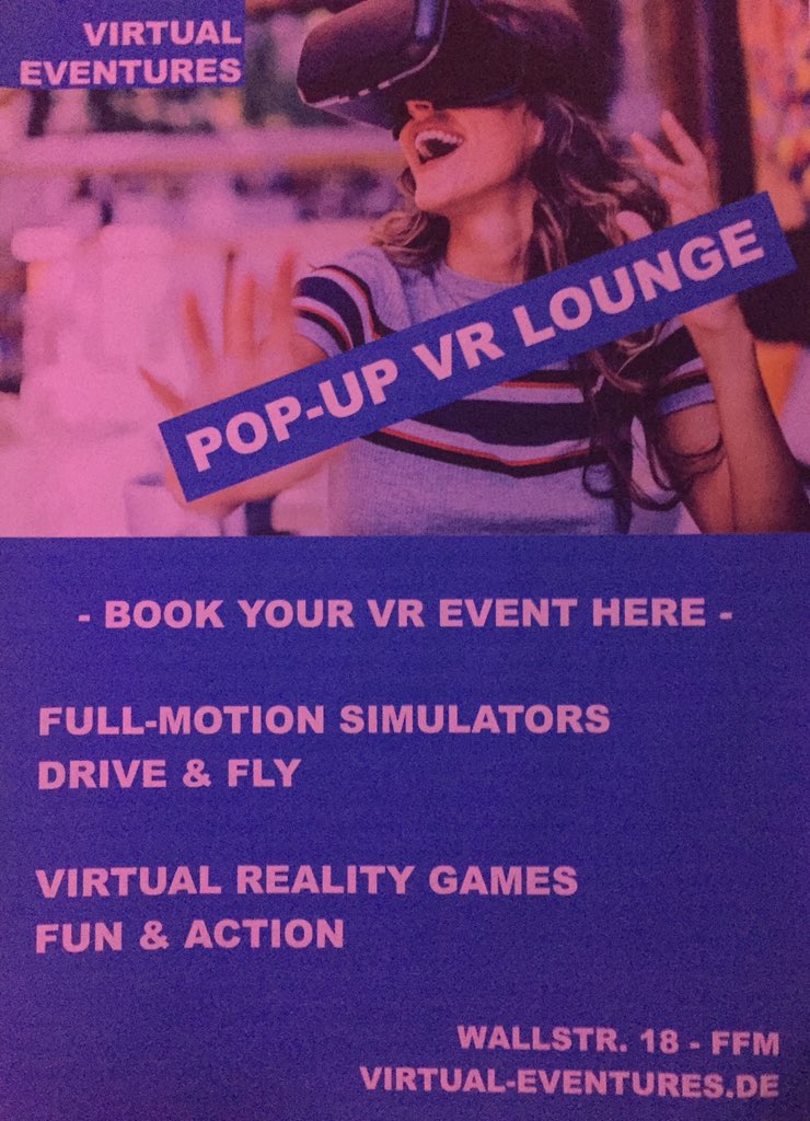 ALeischik's tweet photo. Mega cool - https://t.co/ueYt5asQnN! check it out #virtualreality Lounge in #Frankfurt #Sachsenhausen https://t.co/0iUP85GCWa