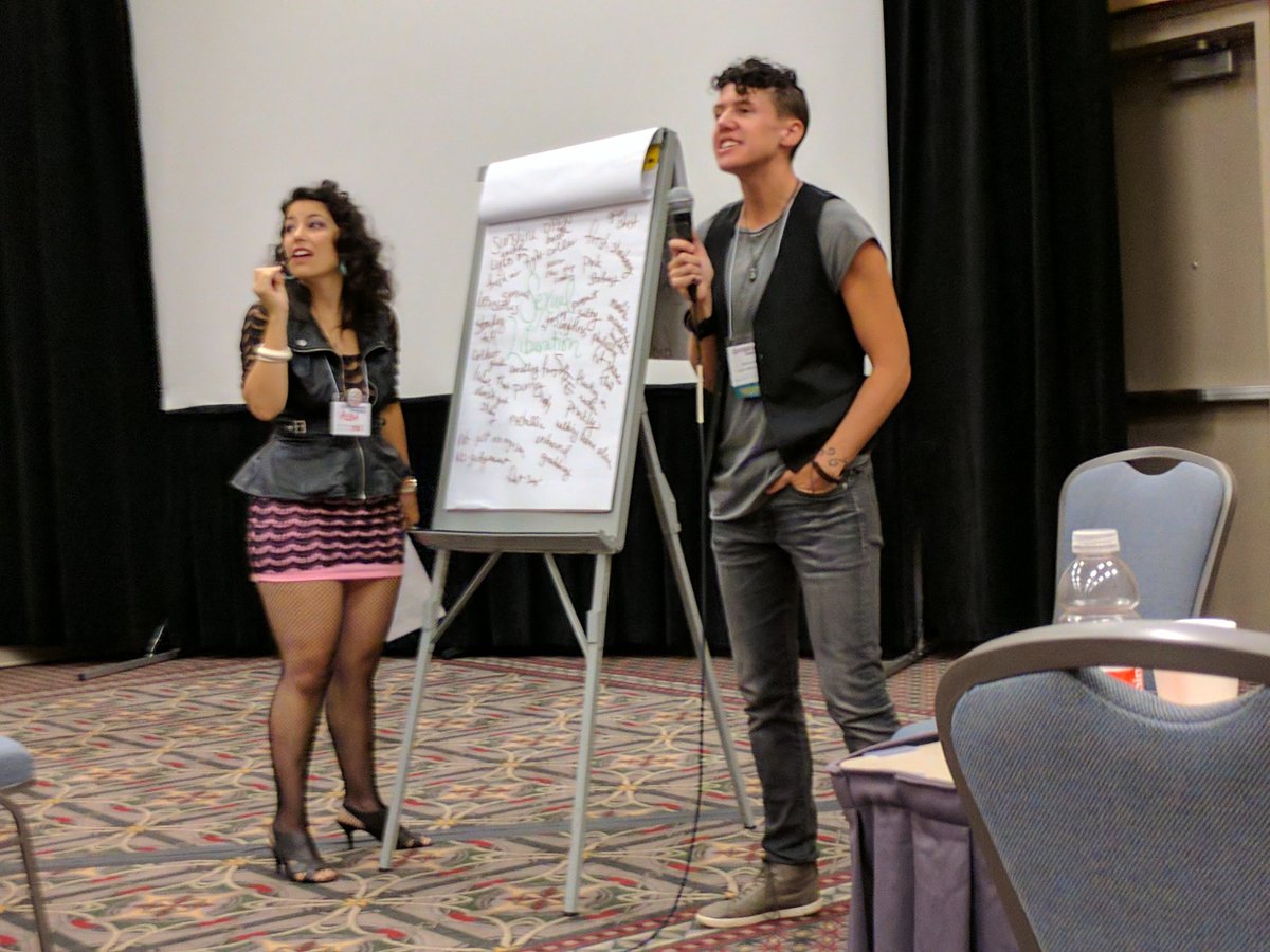 I'm at Philly Trans Health today, facilitating "Liberating Sex: Finding Healing Through Our Desires" with @roancoughtry 💋💄✝️ #pthc2017