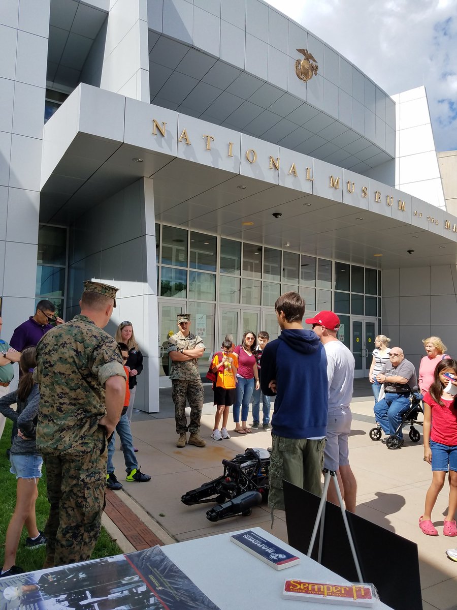 WarfightingLab's tweet photo. National Museum of the Marine Corps chatting and doing a demo with SPOT! Come by and check it out!
#USMC #Marines #WarfightingLab https://t.co/oyA0sjzZUs