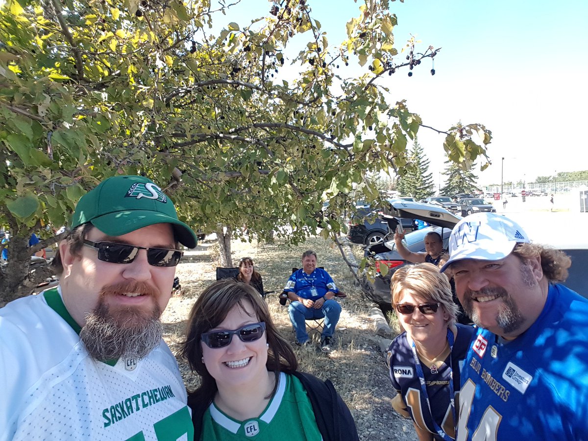 saskryan's tweet photo. Something tells me we aren't in Saskatchewan anymore . . . #weresurrounded #GoRiders #LabourDayRematch #CFL https://t.co/zU2cl4LvLx