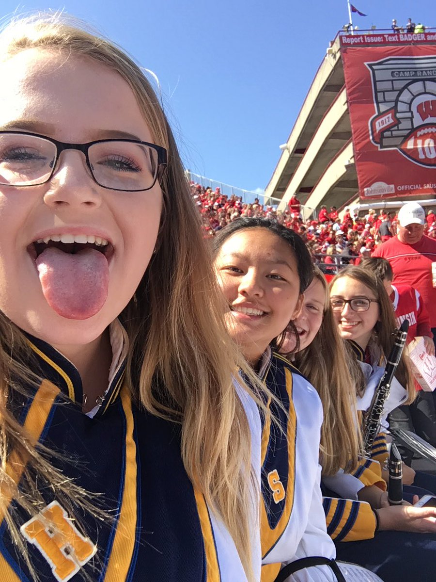 Popsicolby's tweet photo. Band day!! @UWBadgers #letsgowisco #letsgetit https://t.co/StyGhYgcAl
