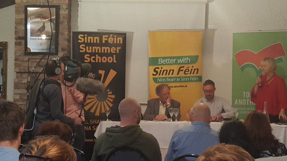 DerrenOBradaigh's tweet photo. @EOBroin &amp; @vincentbrowne squaring up for the finale here at @SFSummerSchool to debate #SinnFéin the party to radically transform #society https://t.co/tQY0gzy8rd