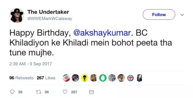 Akshay Kumar has received some special birthday wishes.

Happy Birthday, Akshay Kumar. 