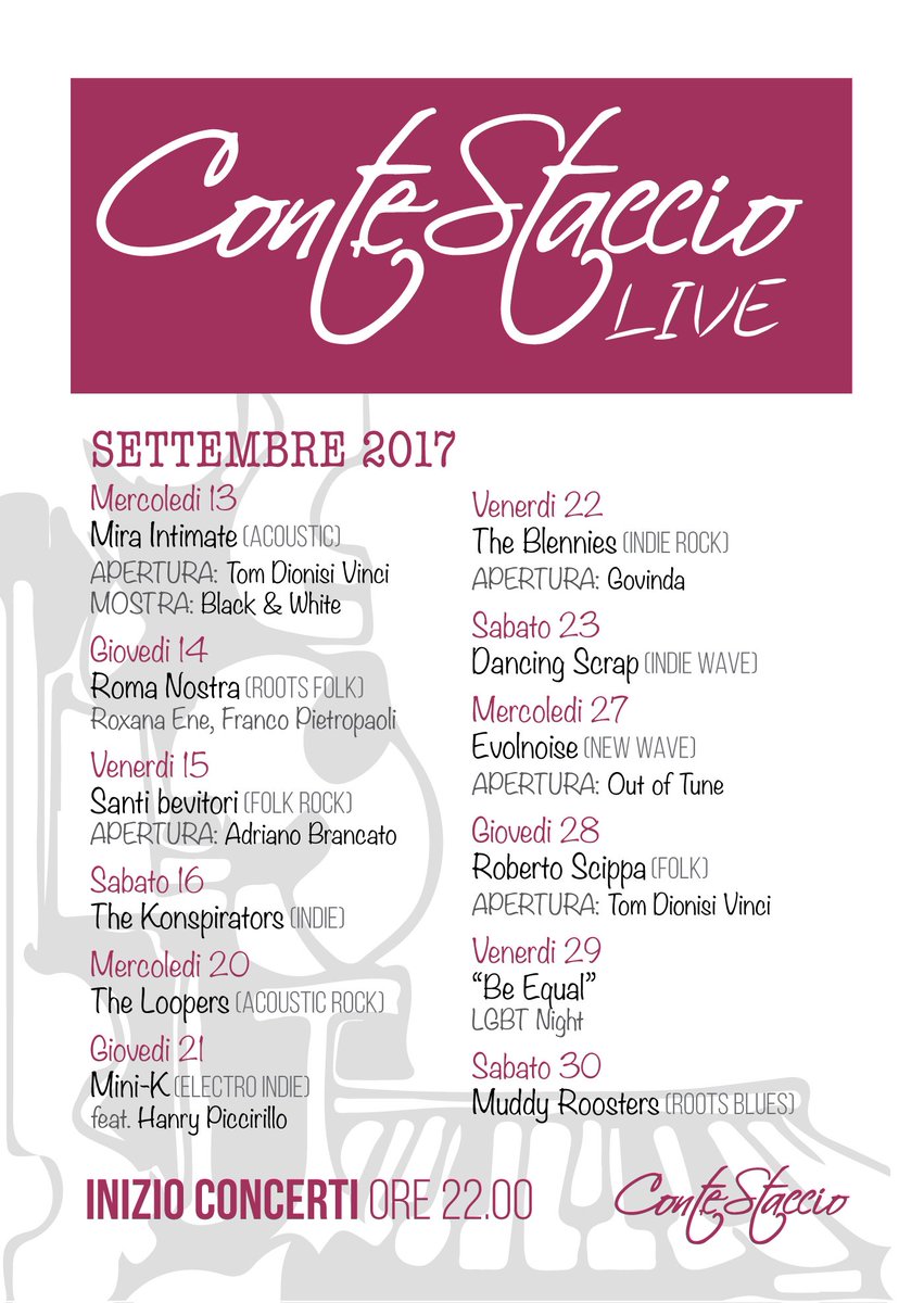Ci siamo! Da mercoledì 13 si riaccendono gli ampilificatori del CONTESTACCIO!
#Contestaccio #Roma #LiveMusic #RomaLive #live #corepuro