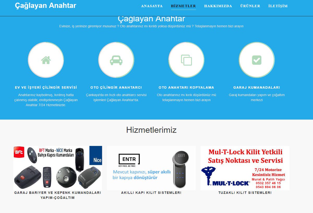Çağlayan Anahtar, Web Tasarım'da bizi tercih etti. cankayaacilcilingir.com #çilingir #acilçilingir #çankaya #anahtarci  #immobilizer