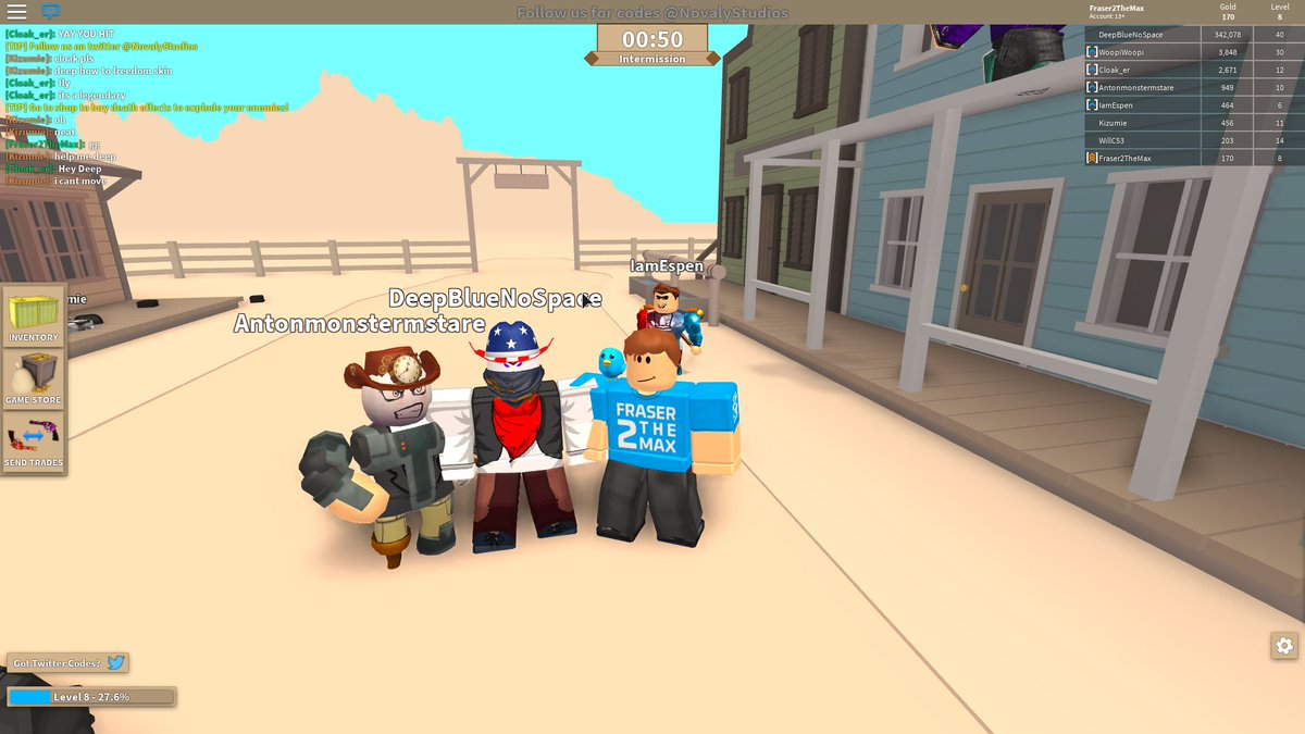 Use Code F2tm On Twitter Playing Wild Revolvers With The Scripter D - twitter codes for roblox wild revolvers