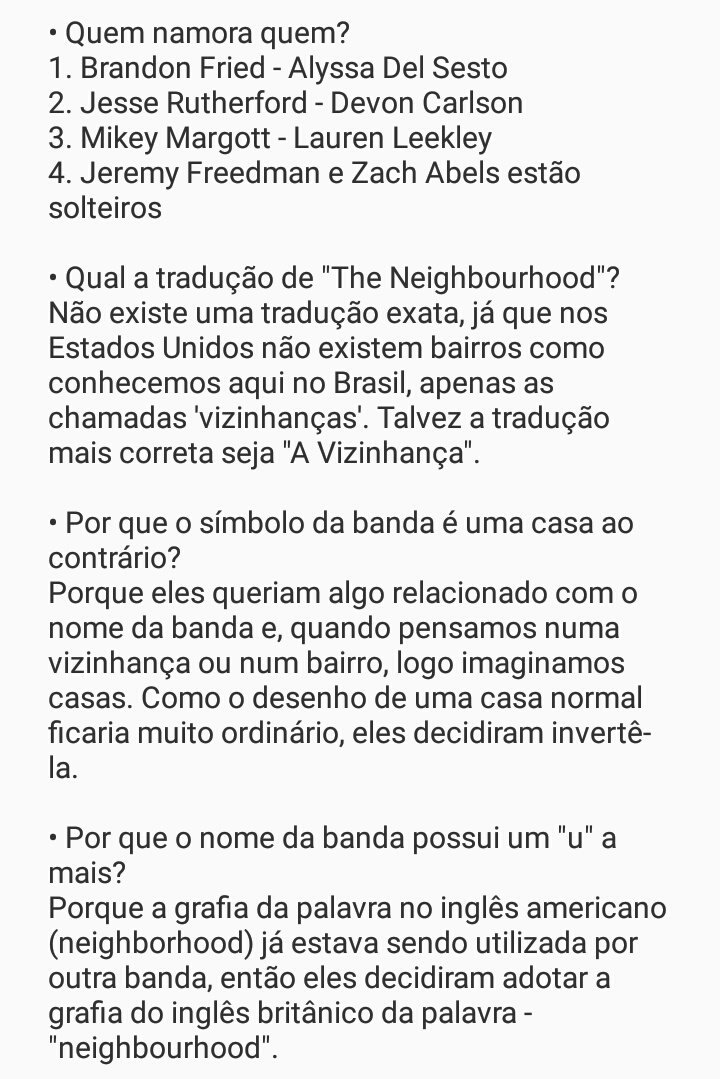 The Neighbourhood Brasil ® on X: theneighbourfaq 2.0