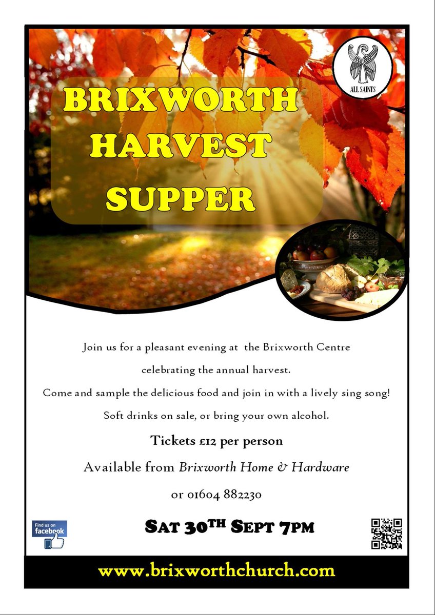 Don’t forget our Harvest Supper on the 30th September! All welcome.