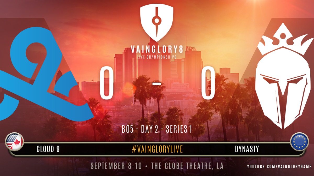 vaingloryesport's tweet photo. UP FIRST: 

@Cloud9 vs @DynastyEGaming

https://t.co/dn3W196pCs #vainglorylive https://t.co/WmdqoyFF1N