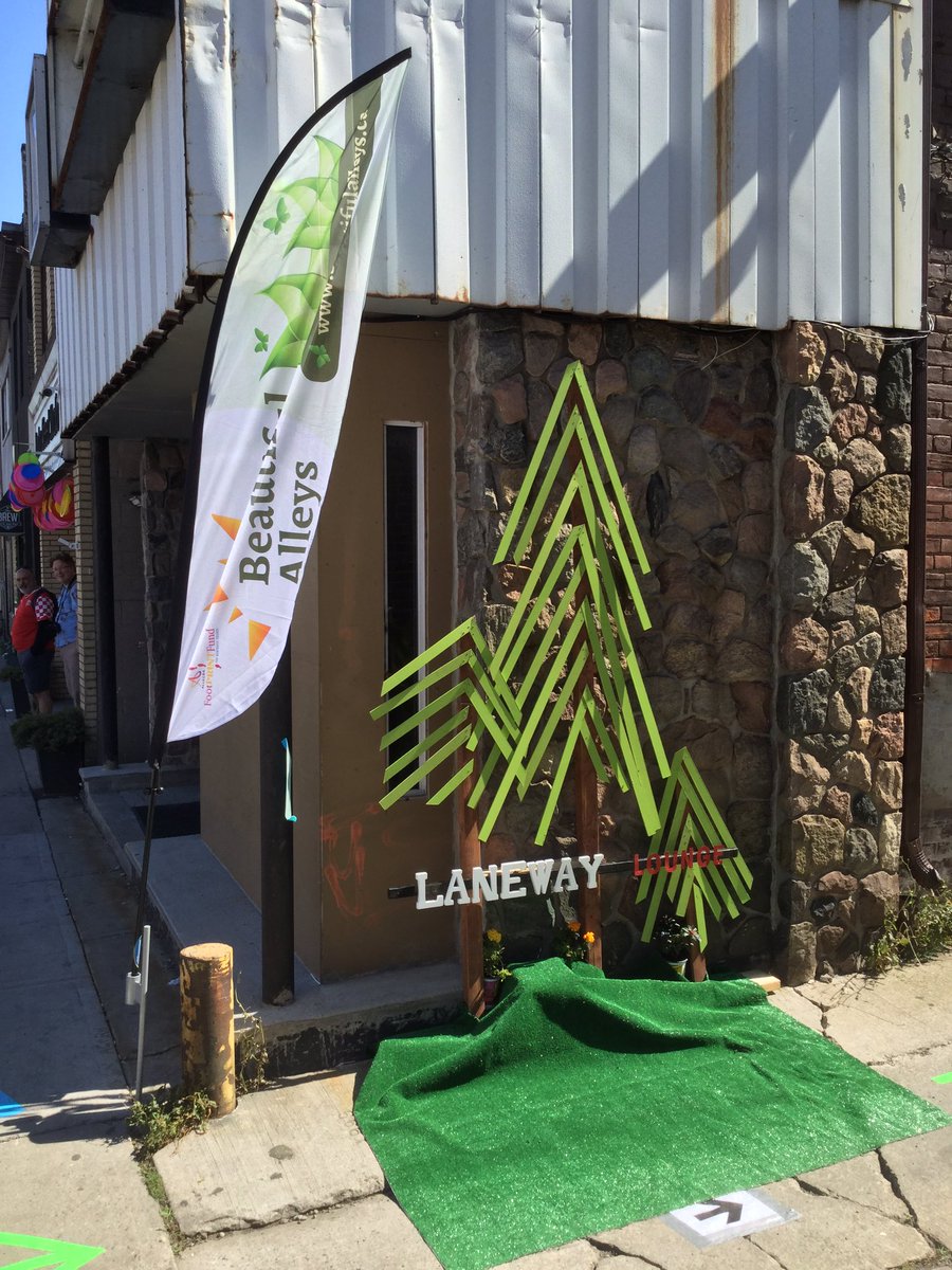 AHBureau's tweet photo. We set up a Beautiful Alleys Laneway Lounge at back of @294JamesStN for @supercrawl. Come visit for a @TheBrewCafeBar surprise! https://t.co/KRTSBUz7ec