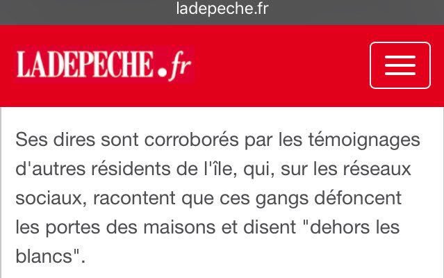 "Dehors les Blancs" : les témoignages du chaos de #SaintMartin glacent le sang ! Qu'attend l'Etat pour neutraliser ces gangs anti-Blancs ?!