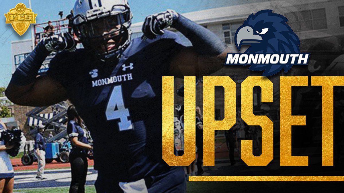NCAA_FCS's tweet photo. FLY HAWKS FLY!

Monmouth drops No. 19 Lehigh, 46-27, for its first win against a ranked opponent in its new stadium #FlyHawks #FCS https://t.co/Musoc9H4hj