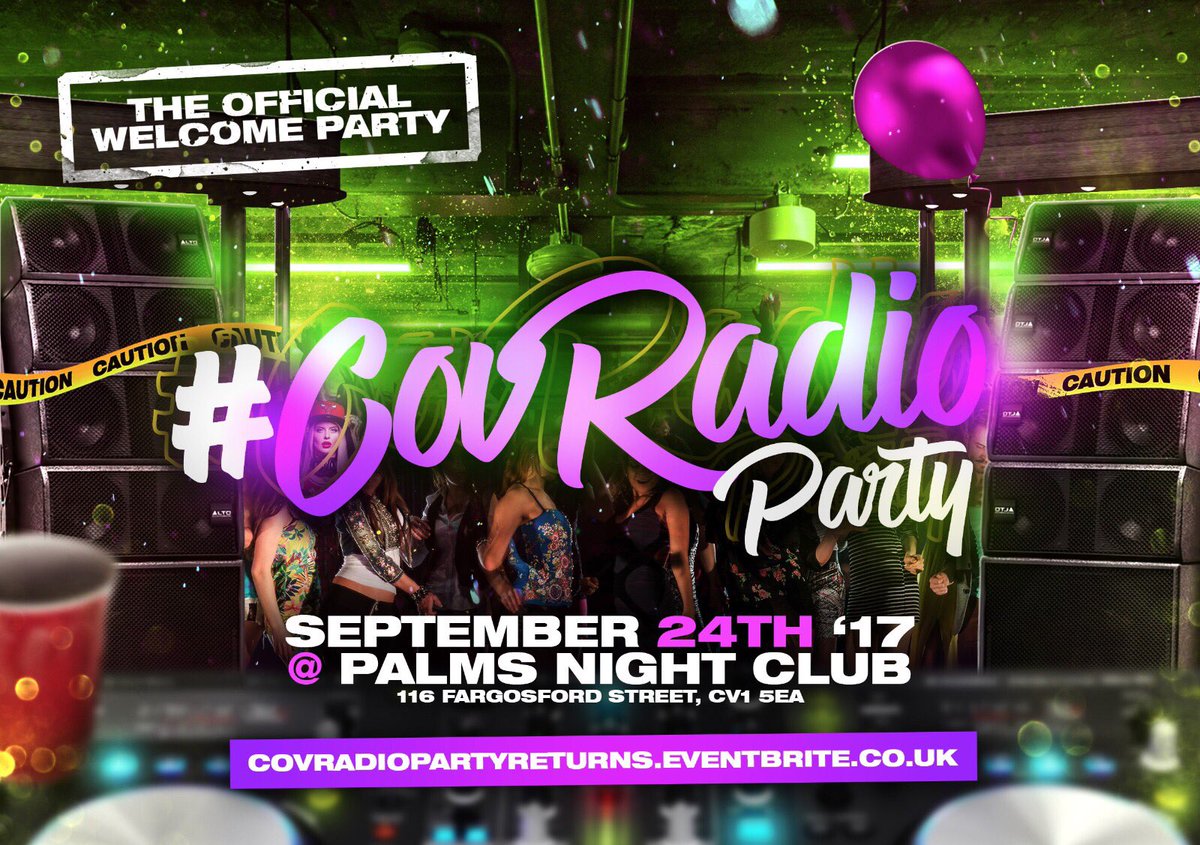DJBLACKA's tweet photo. #CovRadioParty #FreshersFinale

1st &amp; Last Events Of #CovFreshersWeek 

Tickets Available 👇🏾
https://t.co/VYBCztgFNI
https://t.co/8EdOVvysXa https://t.co/j64nExzPAK