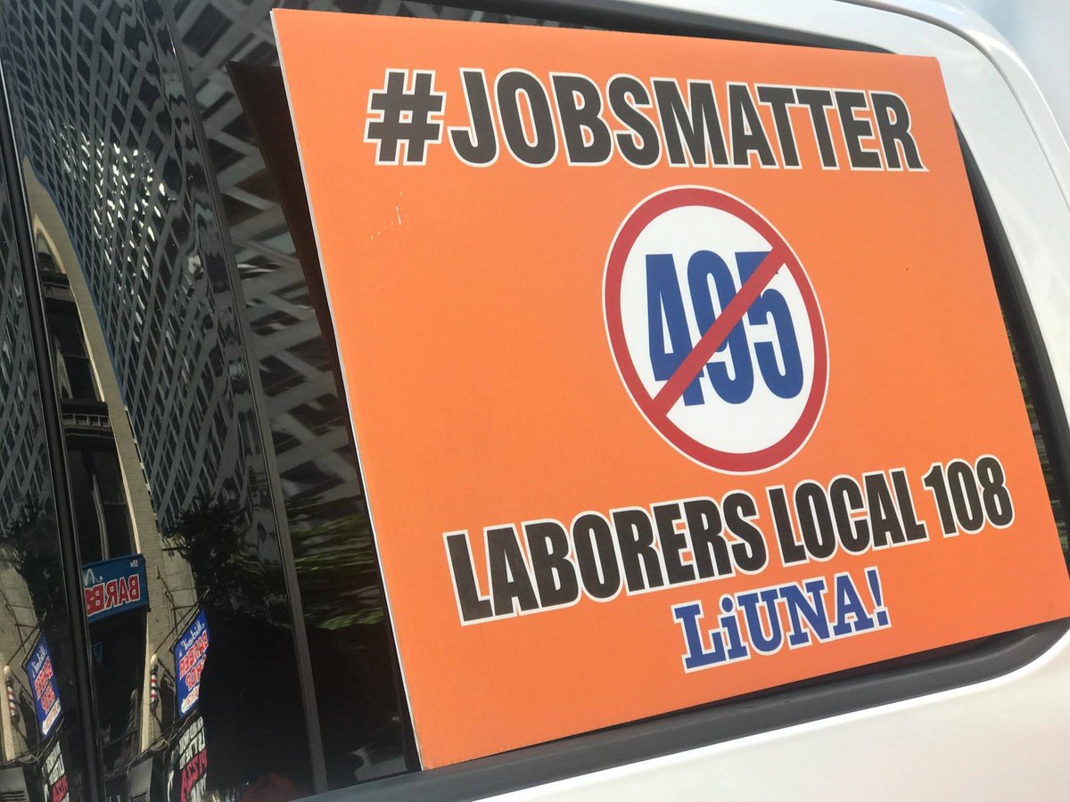 NYRWMInc's tweet photo. At this year's Labor Day Parade, @laborers108 demonstrated to #Kill495, which they say will put their members out of work #JobsMatter https://t.co/iySKbU2pov
